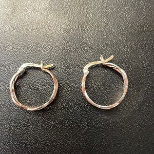Silver and rose gold earrings